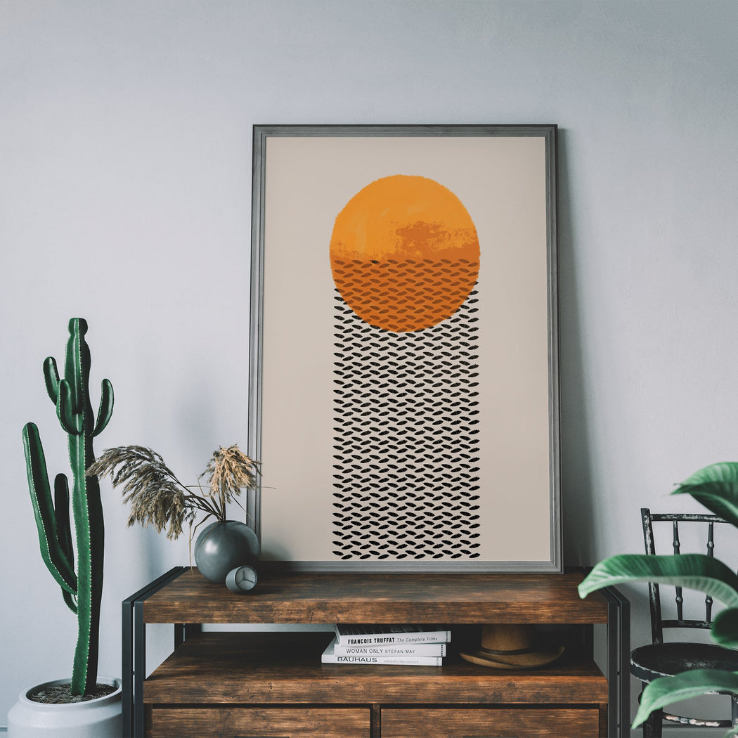 Mid Century Sun Print - Shop posters, Art prints, Laptop Sleeves, Phone case and more Online!