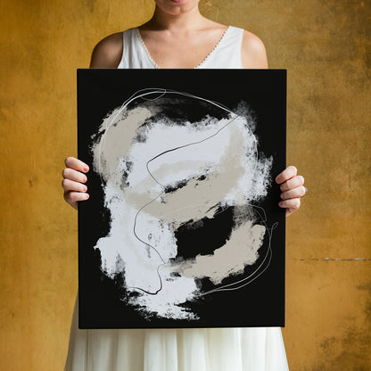 Black Brushstrokes Painting Canvas Print