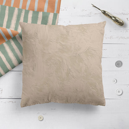 Beige Minimalist Painting Throw Pillow