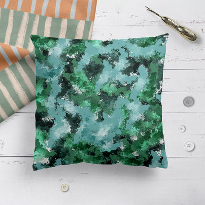 Green Modern Abstract Throw Pillow