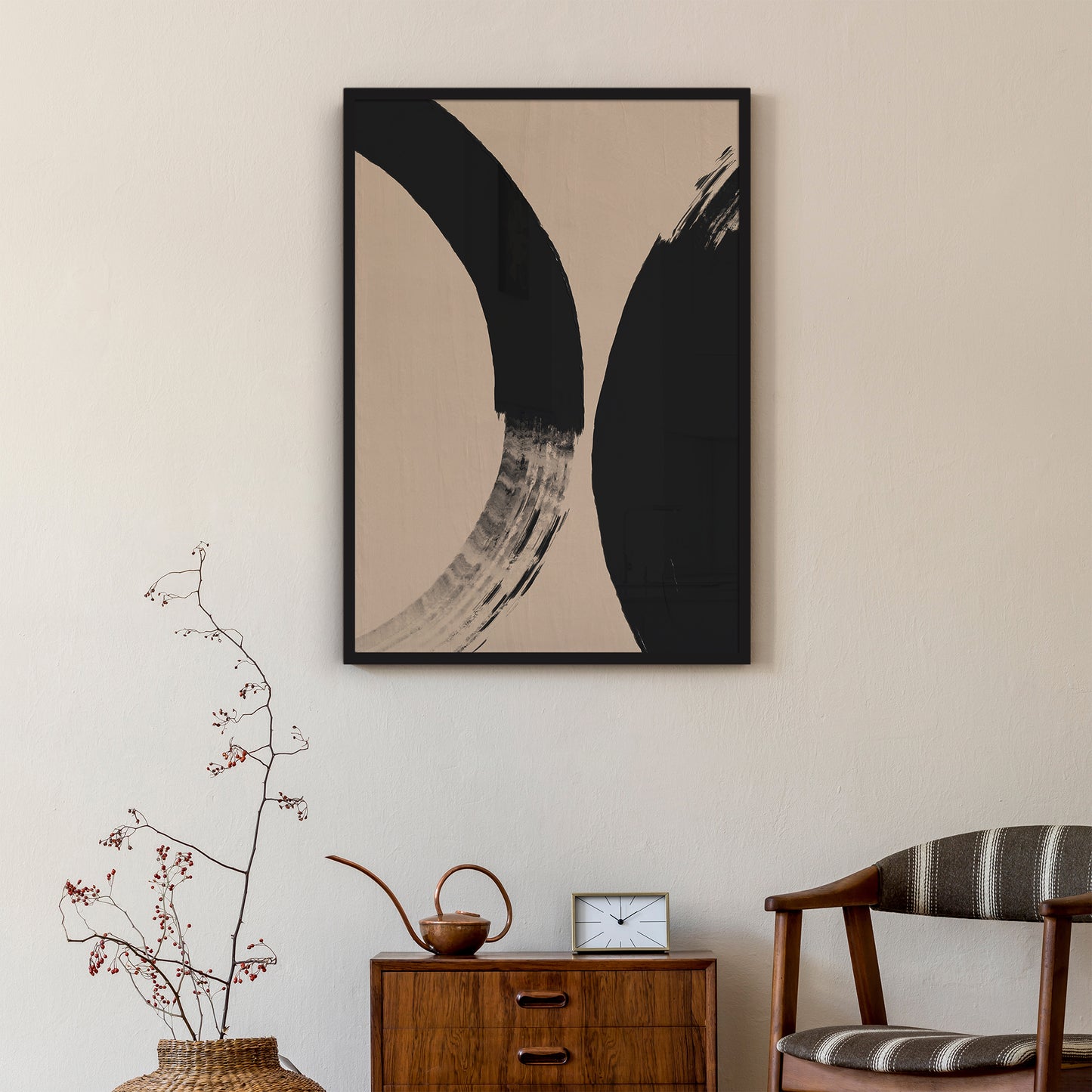 Black Brush Modern Abstract Poster