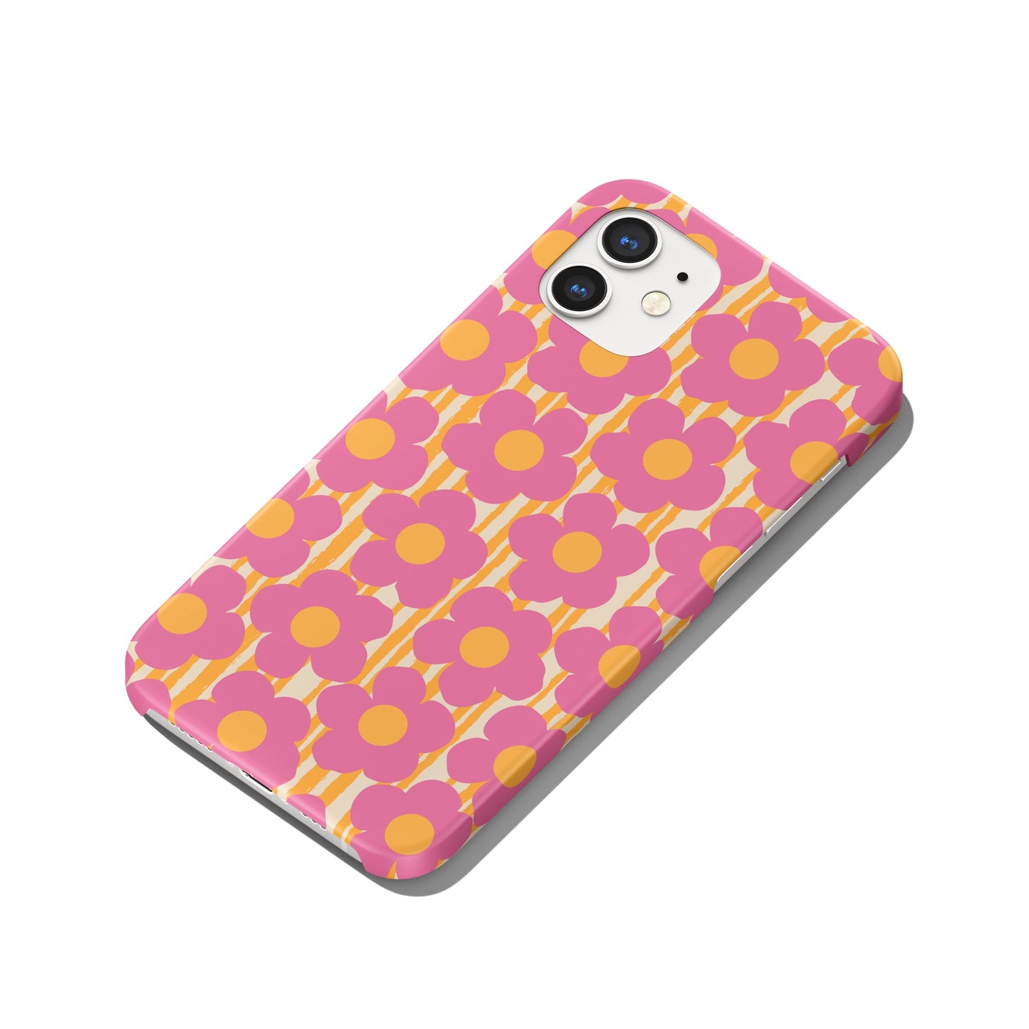 Pink Retro 50s Flower Pattern iPhone Case