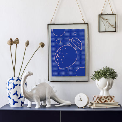 Blue Modern Lemon Poster