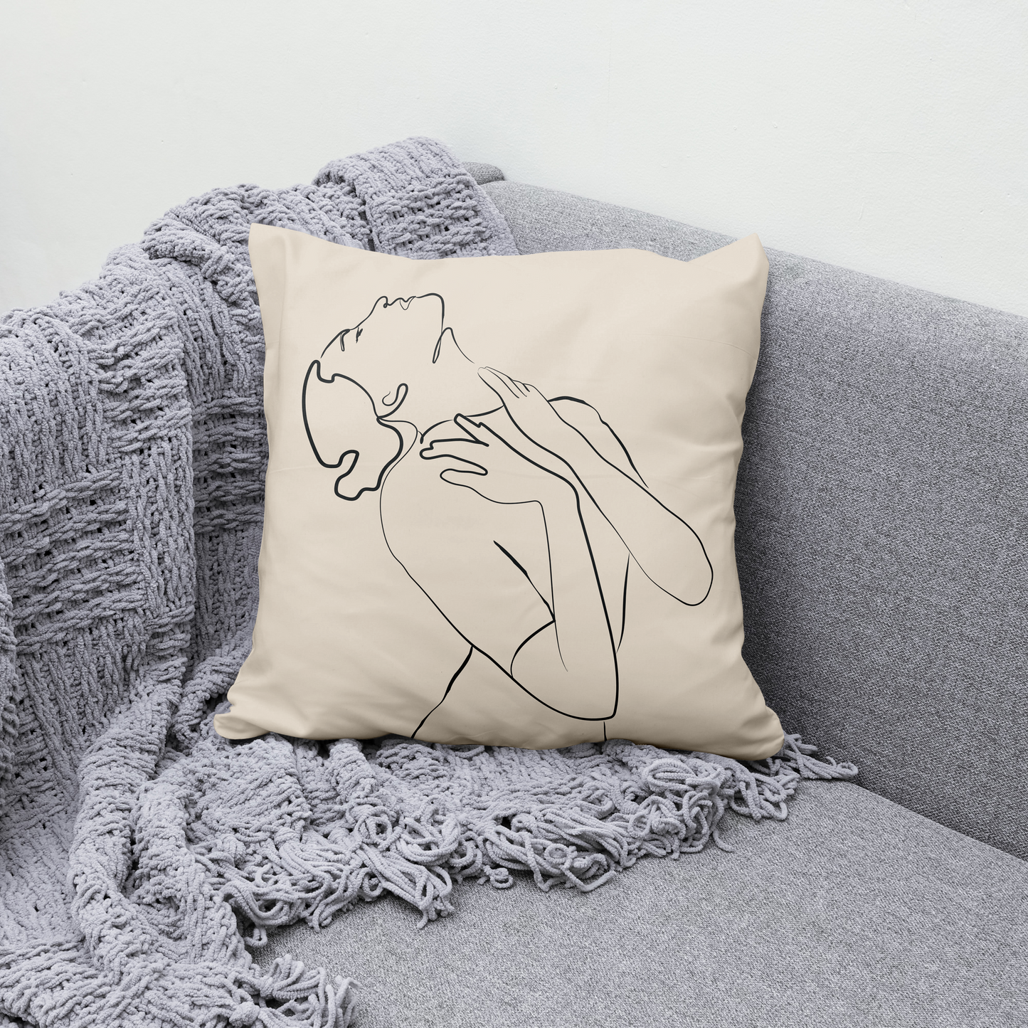 Hand Drawn Dancer Minimalism Throw Pillow