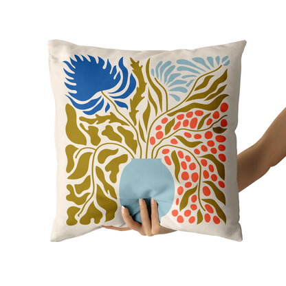 Eclectic Floral Style Throw Pillow