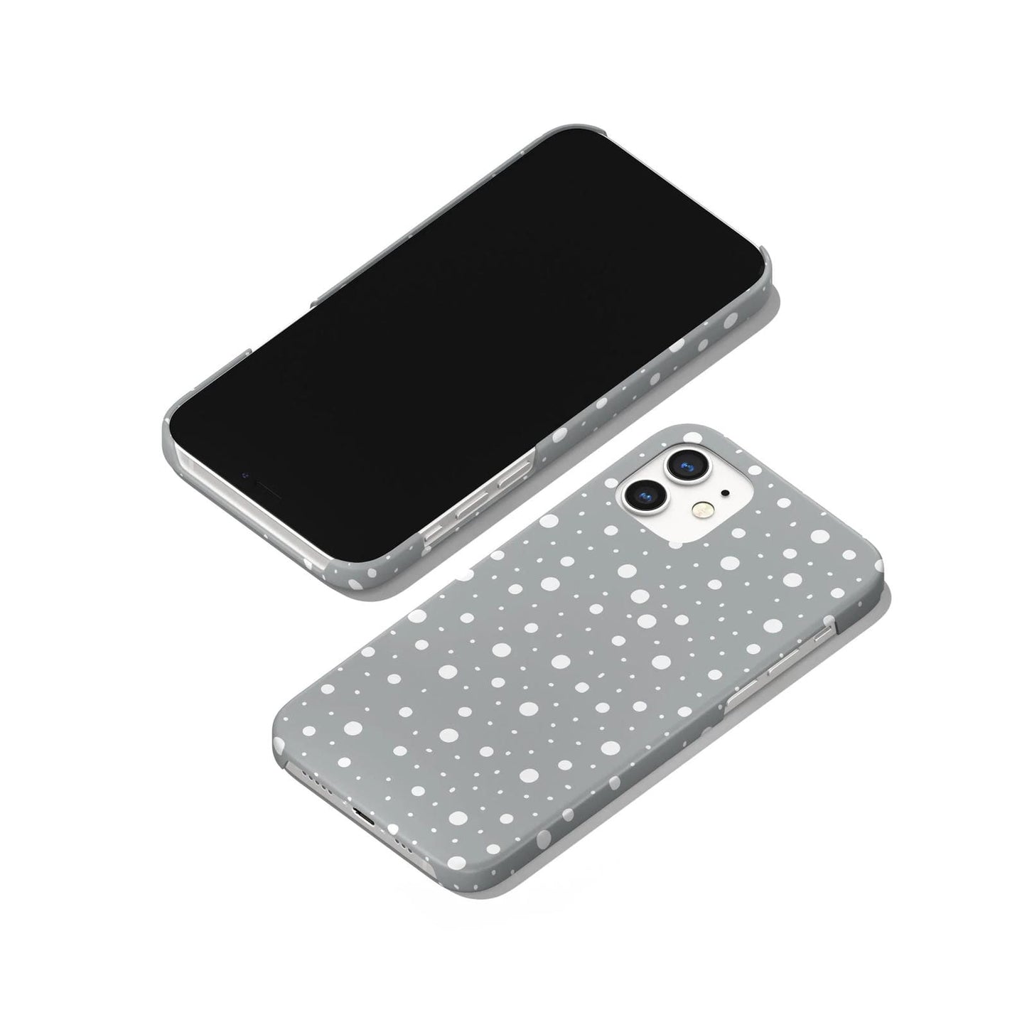 Grey iPhone Case with White Dots