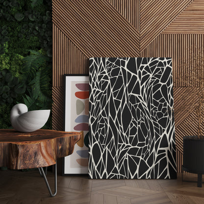 Modern Black Pattern on Canvas Print