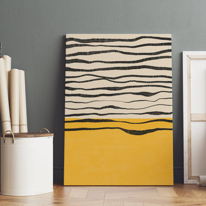 Painted Yellow Mid Century Modern Canvas Print