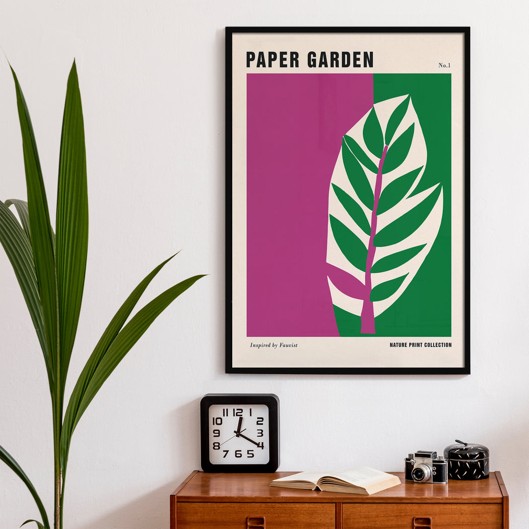 Magenta Paper Garden Art Print