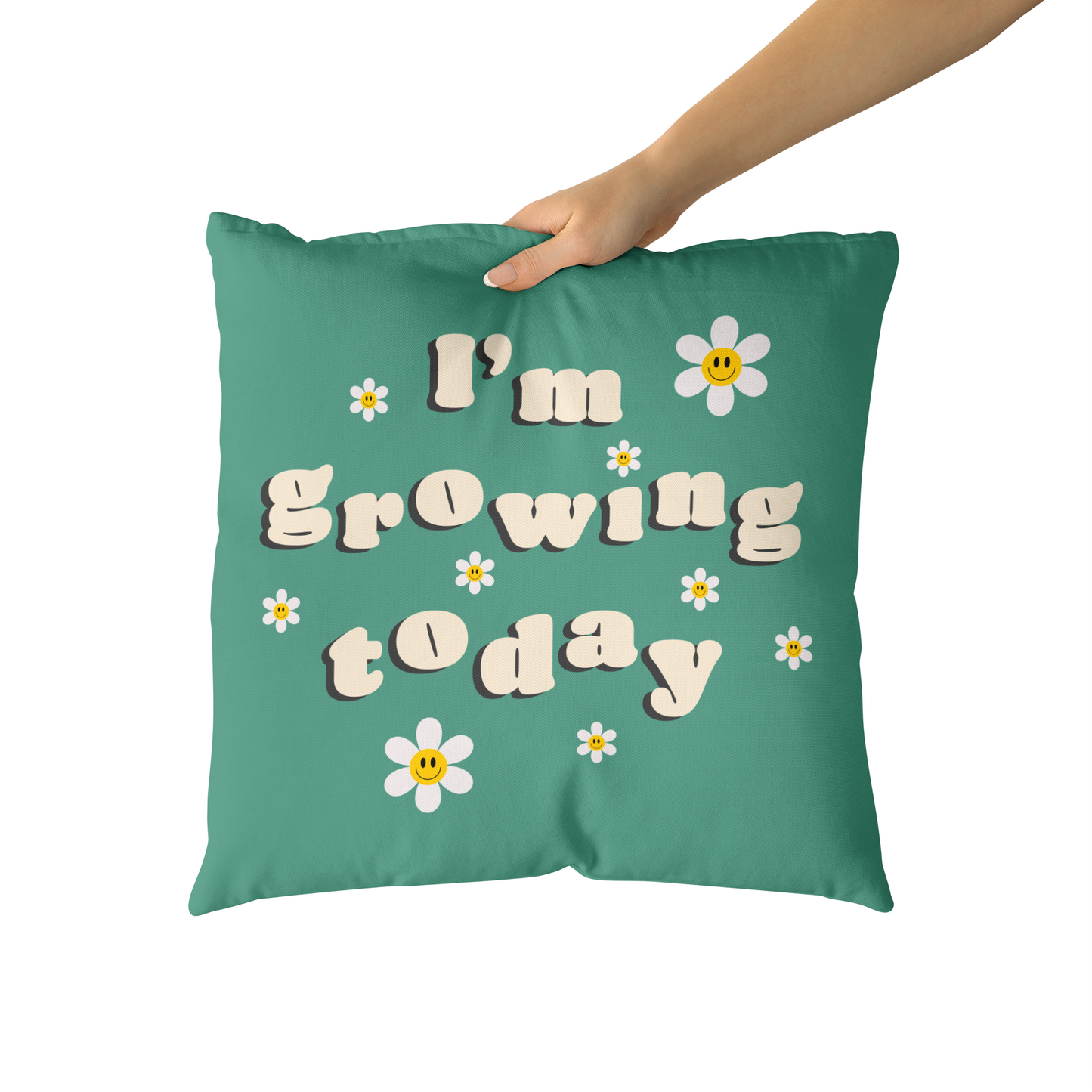 I'm Growing Today Green Retro Throw Pillow