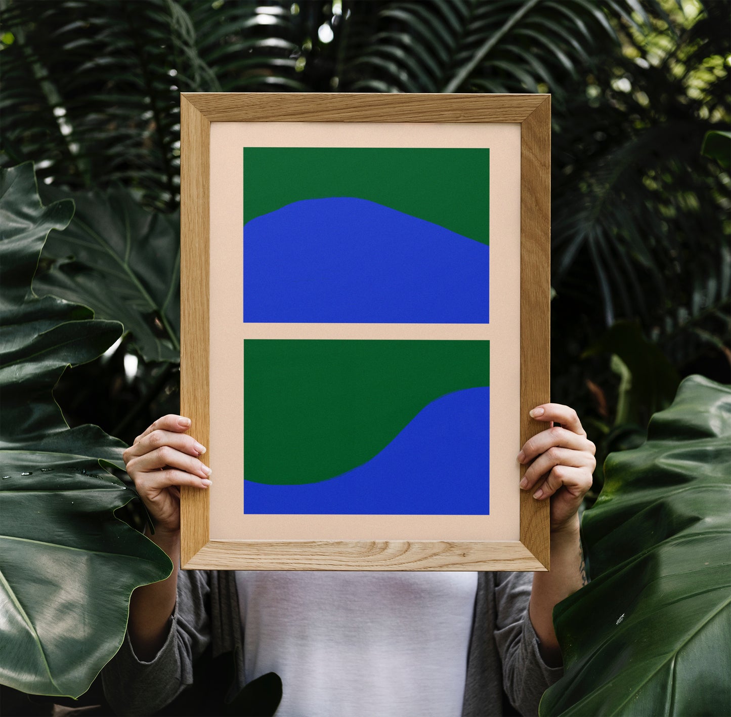 Blue&Green Pop Art Colorblocks Poster
