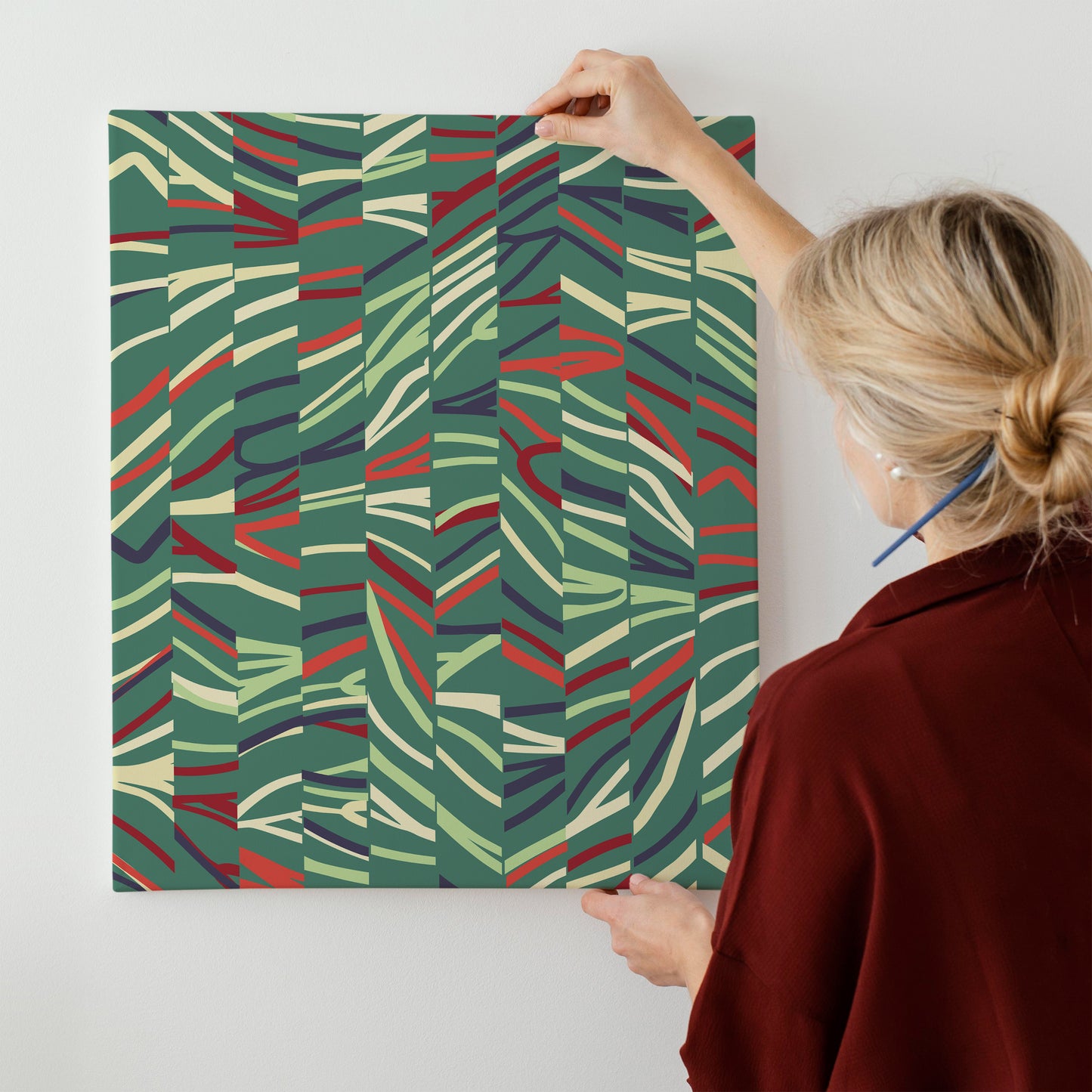 Green Mid-century Modern Canvas Print