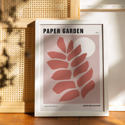 Pink Paper Leaf Art Print
