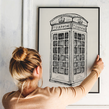 London Red Phone Booth Print