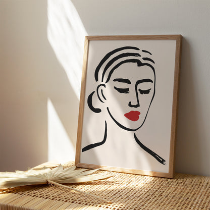 Woman Red Lips Poster