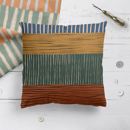 Painted Colorful Striped Throw Pillow