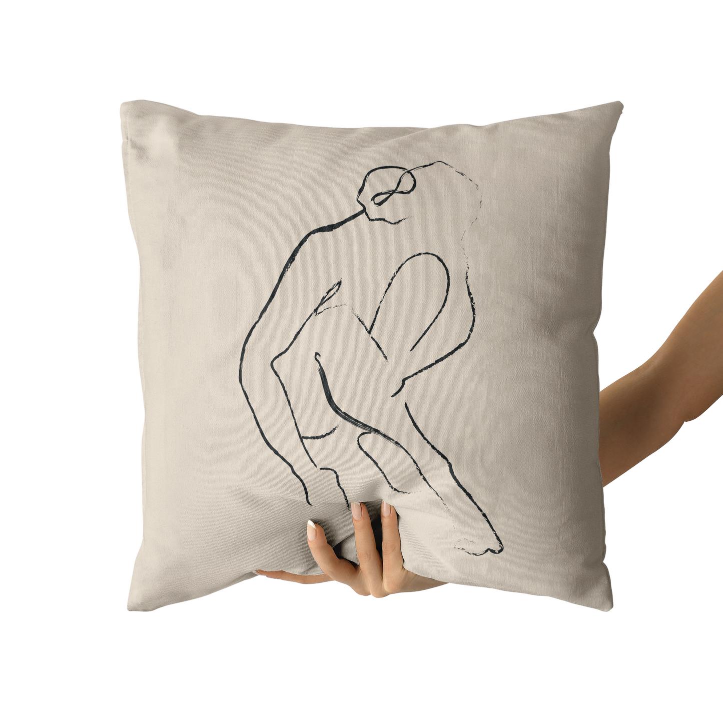 Picasso Sitting Woman Line Art Throw Pillow