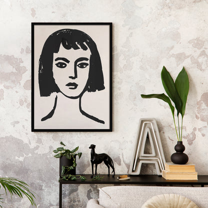 Portrait of a Lady Black Ink Poster