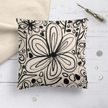 Handdrawn Floral Pillow