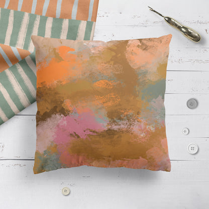 Painted Boho Abstract Art on Throw Pillow