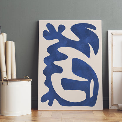 Blue Abstract Shape Canvas Print