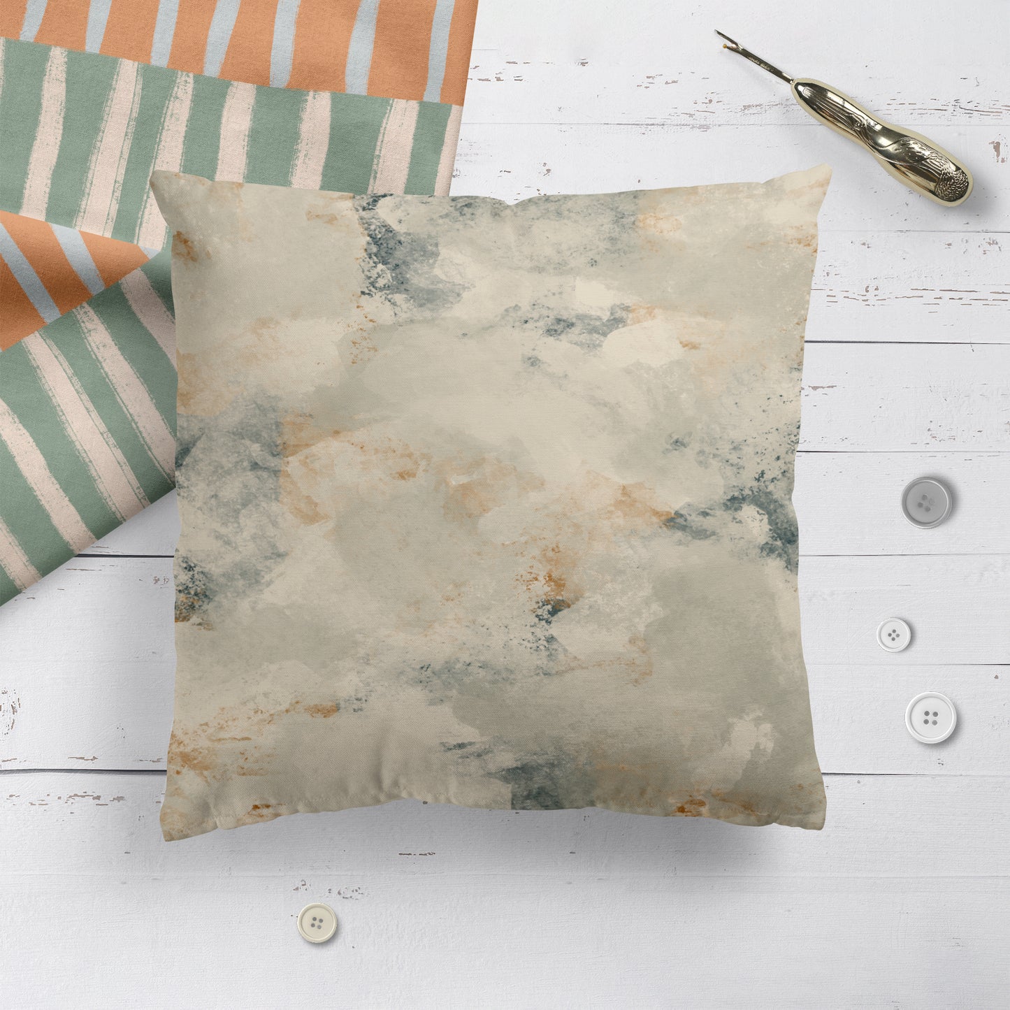 Minimalist Japandi Abstract Painted Throw Pillow