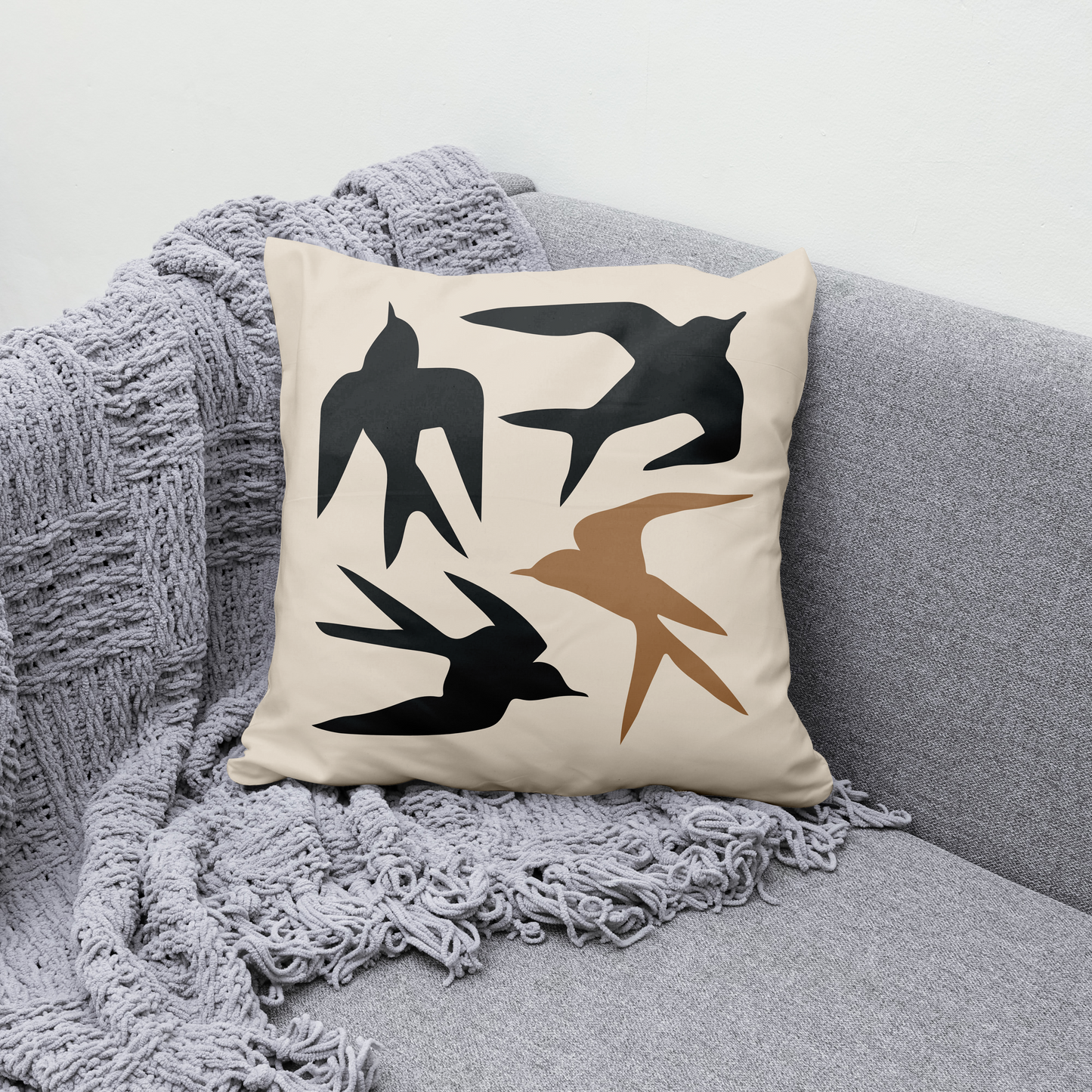 Bohemian Decor Birds Throw Pillow
