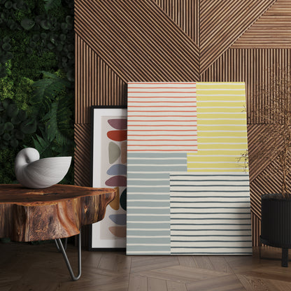 Retro Striped Painted Canvas Print