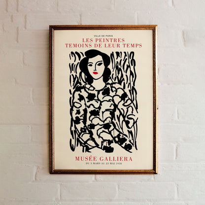 Black Ink Woman Painting Poster