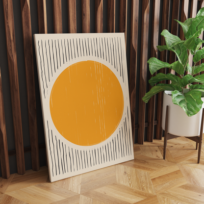 Big Yellow Sun Modern Canvas Print