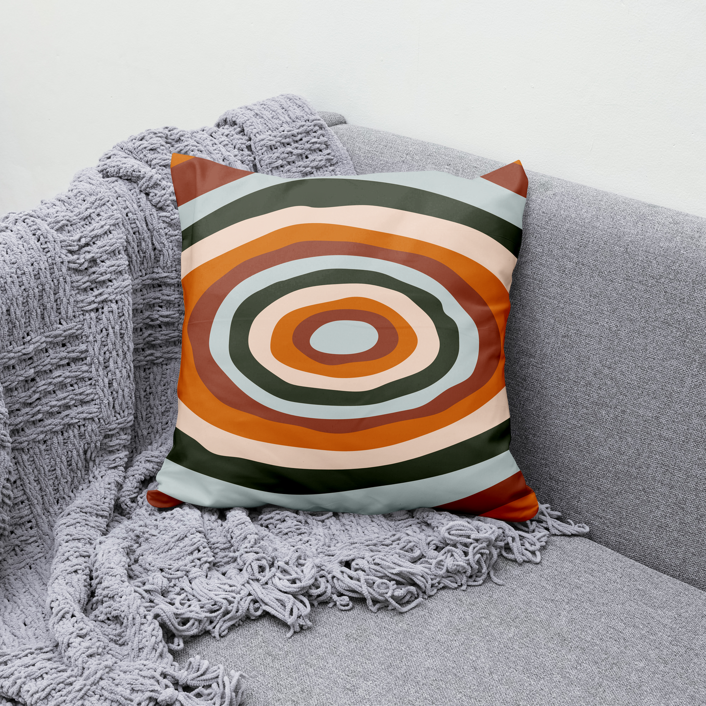 Etno Boho Gypsy Swirl Throw Pillow