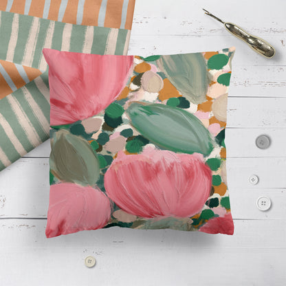 Painted Le Jardin Artistic Throw Pillow