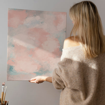 Painted Abstract Pastel Canvas Print