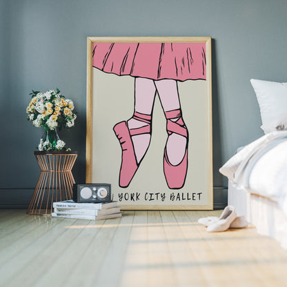 Pink Pointe Shoes Ballet Poster