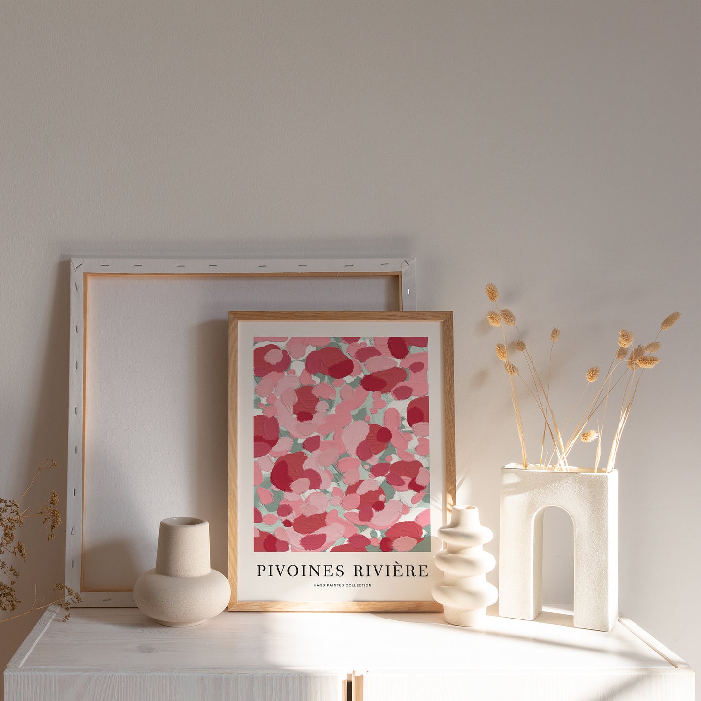 Pivoines Rivière Abstract Painted Poster