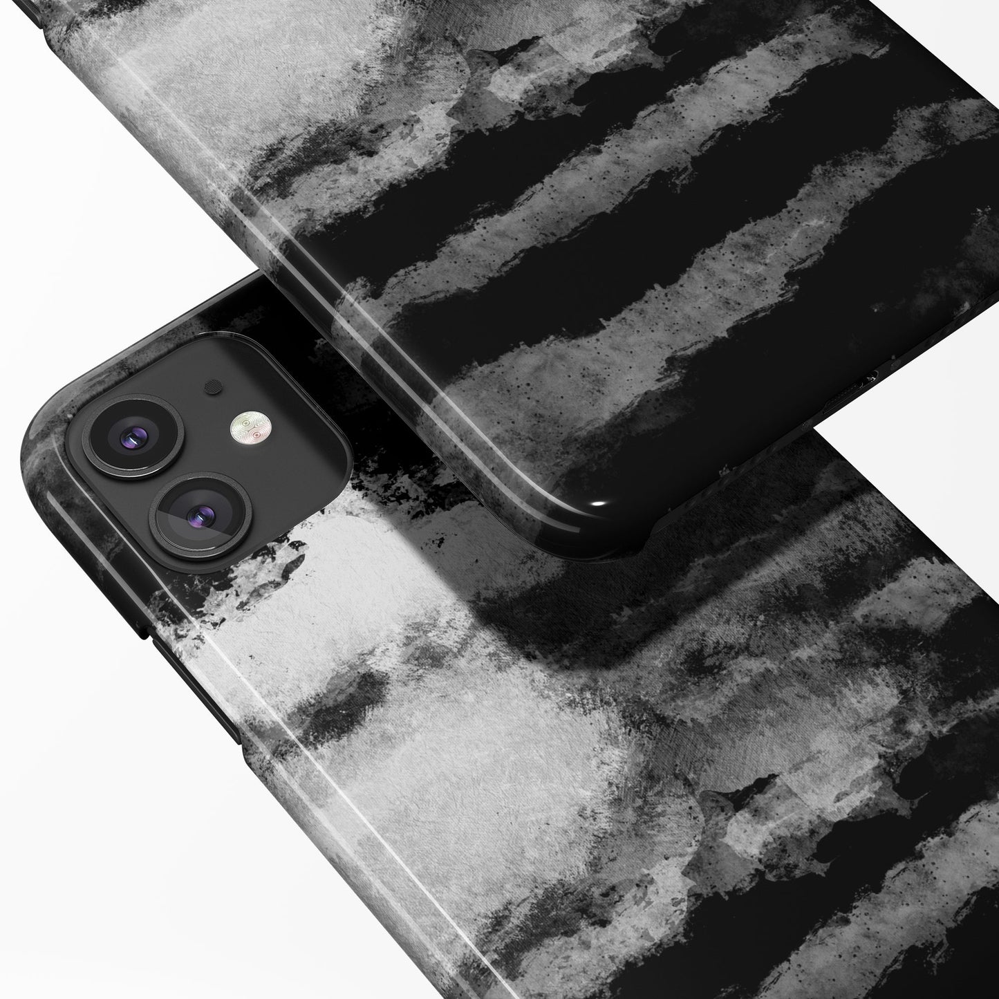 B&W Clouds Painting iPhone Case