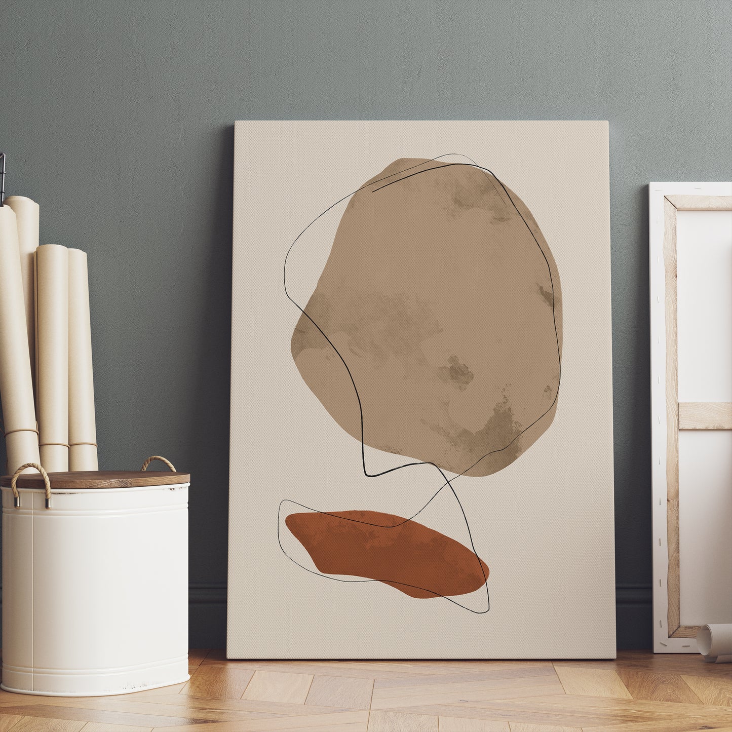 Modern Minimalist Painted Abstract Art Canvas Print