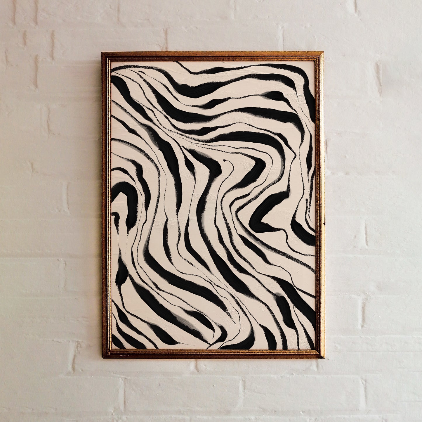 Black and Beige Modern Abstract Print