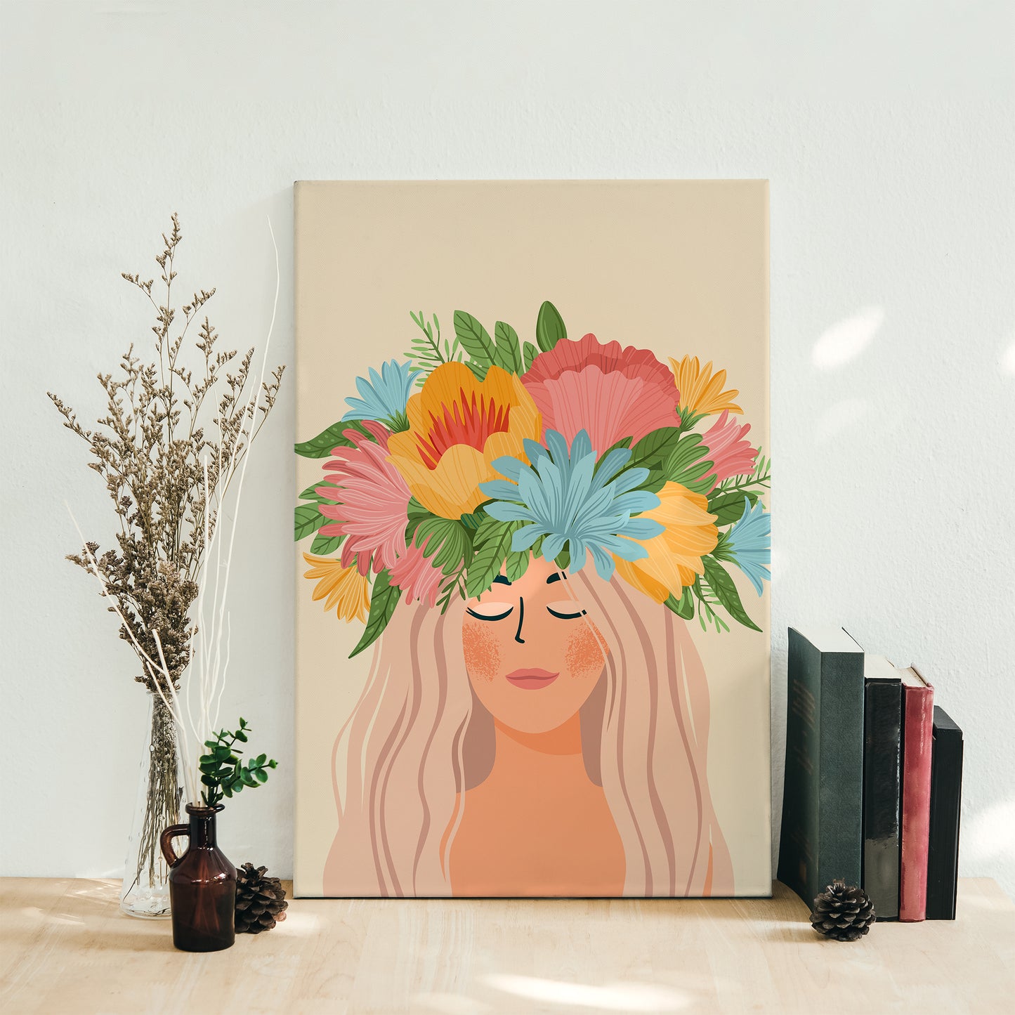 Frida Inspired Woman Canvas Print