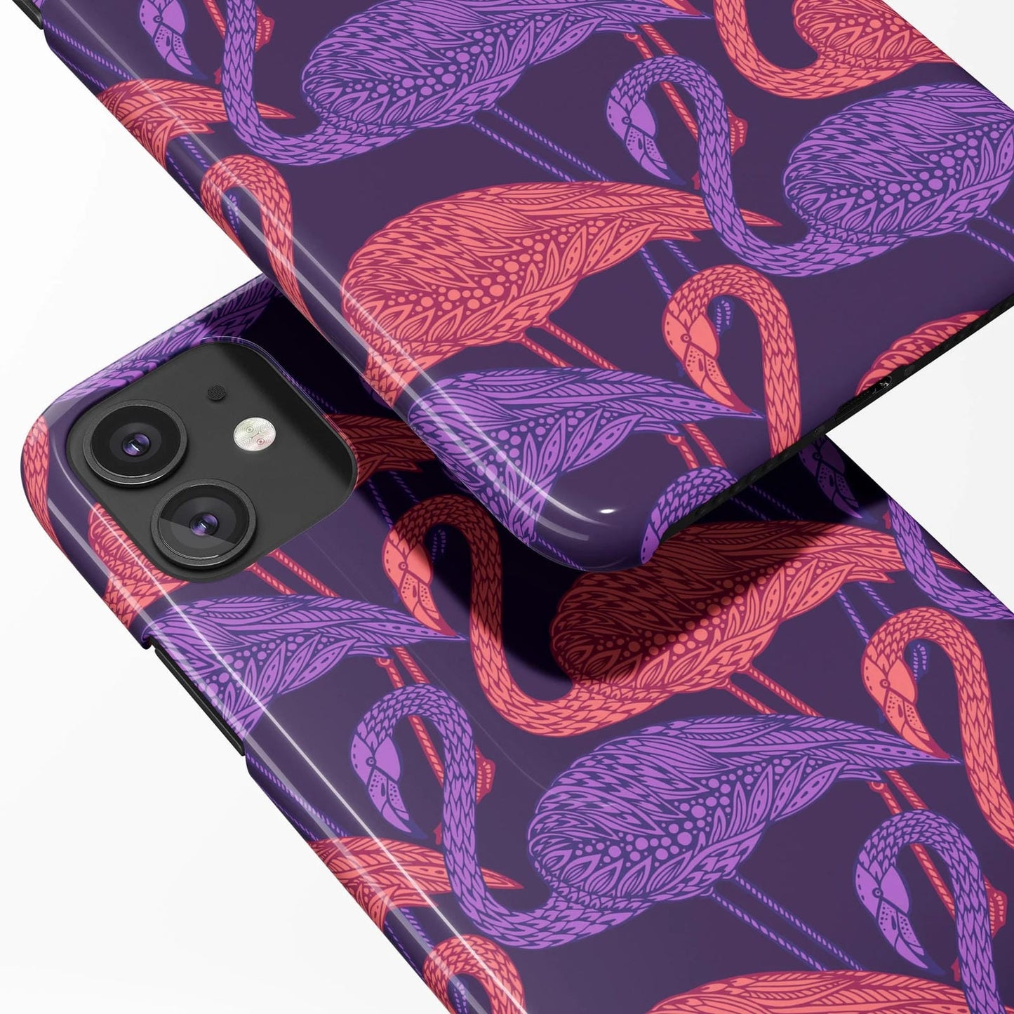 iPhone Case with Synthwave Flamingo