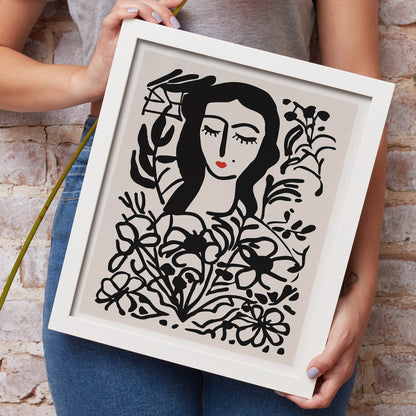 Woman with Flowers Poster