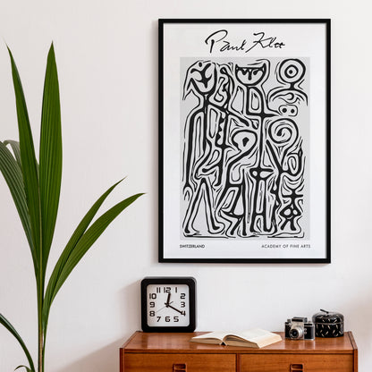 P. Klee Abstract Black&White Poster