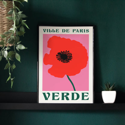 Verde Ville de Paris Poppy Poster