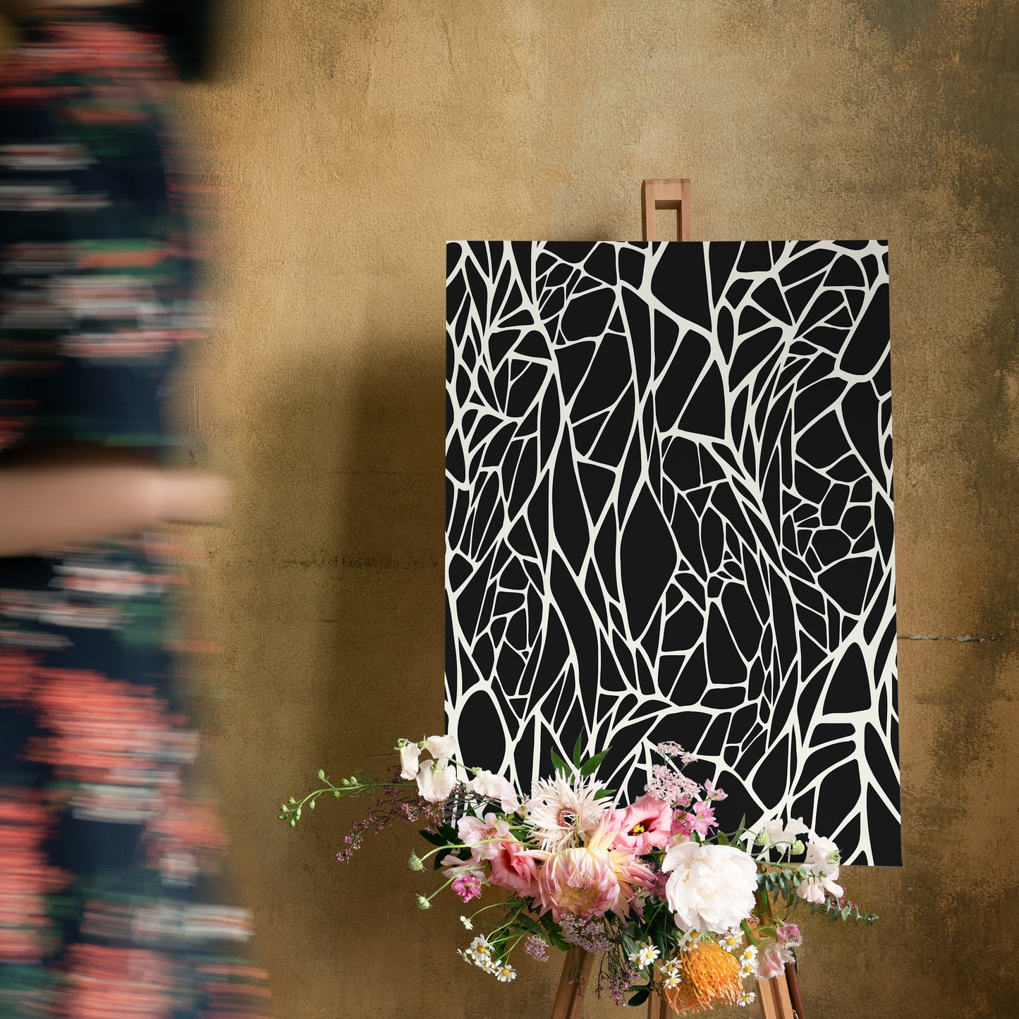 Modern Black Pattern on Canvas Print