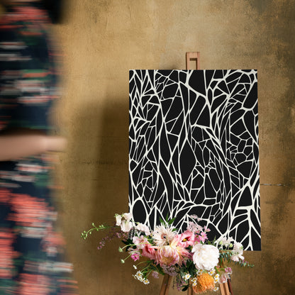 Modern Black Pattern on Canvas Print