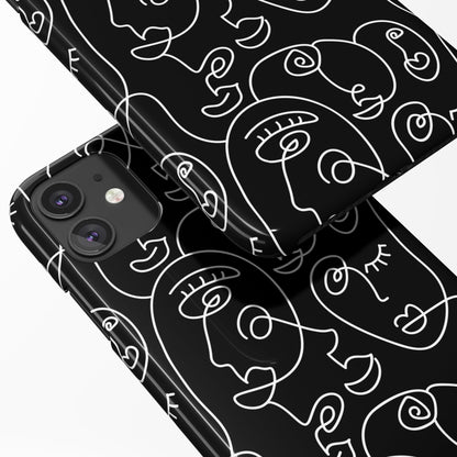 Line Art Faces iPhone Case