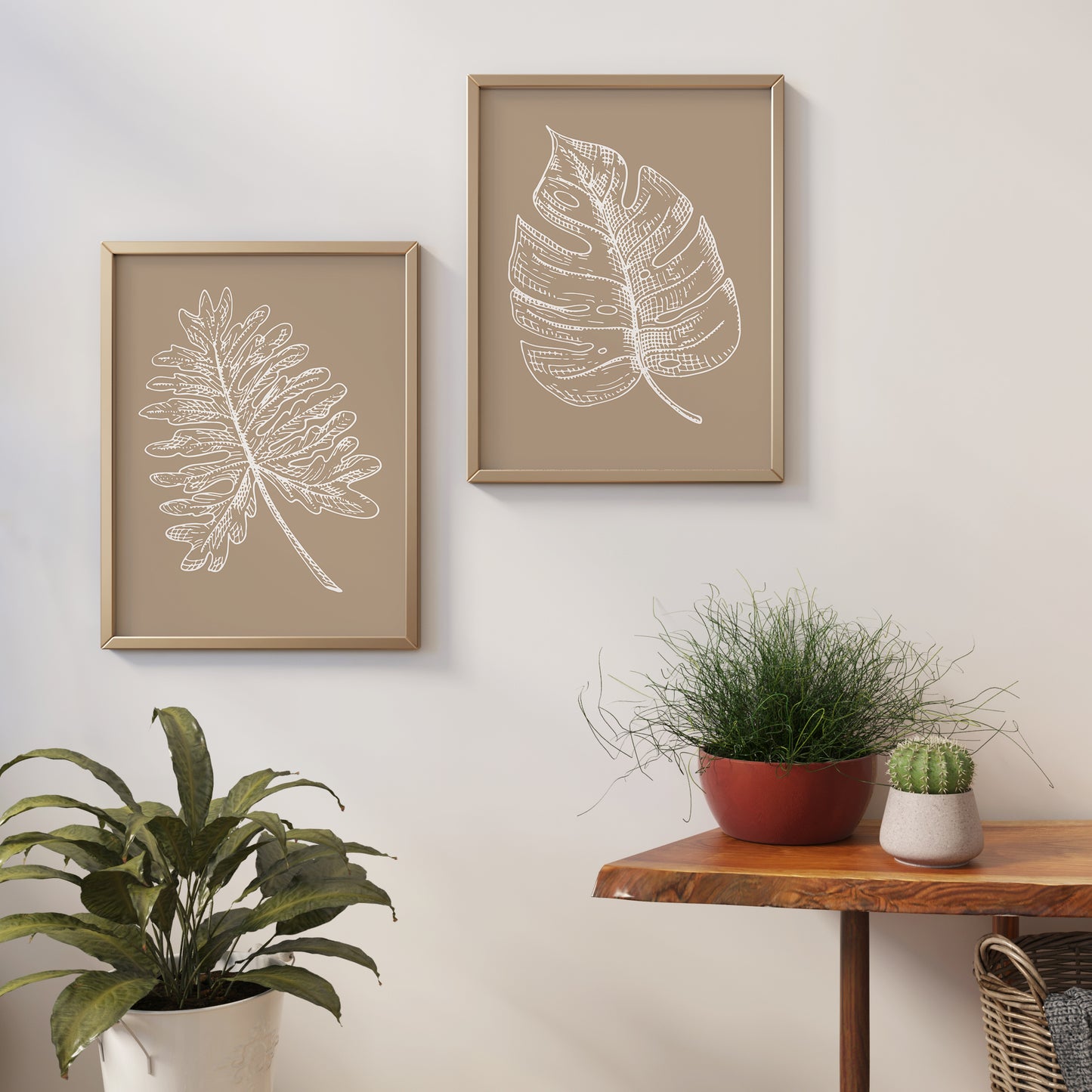 Set of 2 Beige Botanical Posters