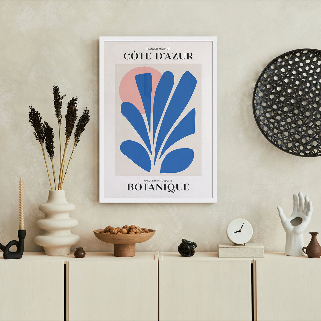 Blue Leaf Botanique Poster
