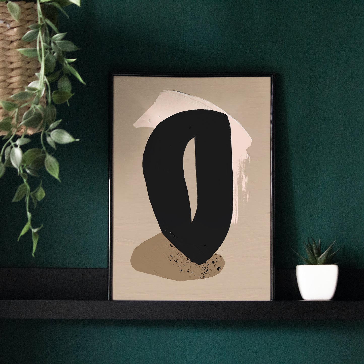 Abstract Black and Beige Composition Poster