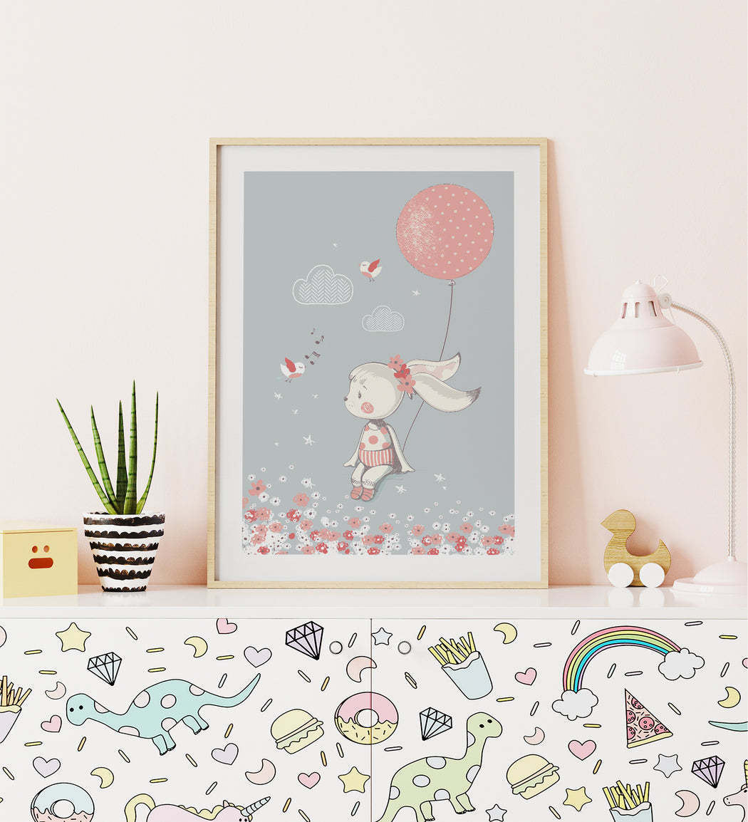 Sweet Rabbit Illustration Poster
